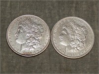 1890 & 1885 O Morgan 90% SILVER Dollars
