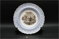 1830 Staffordshire Transferware "Fisherman" Plate