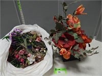 Faux arrangement and faux flowers