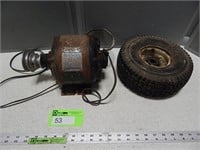 Electric motor; 1/4 hp and a 4.10x350x4" tire on