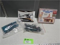 Model kit parts and more in a tote with lid