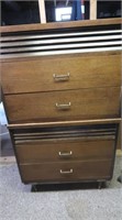 Vintage 4-drawer Wooden Dresser on Legs