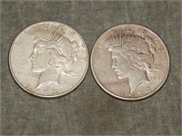 1923 S & 1924 Peace 90% SILVER Dollars