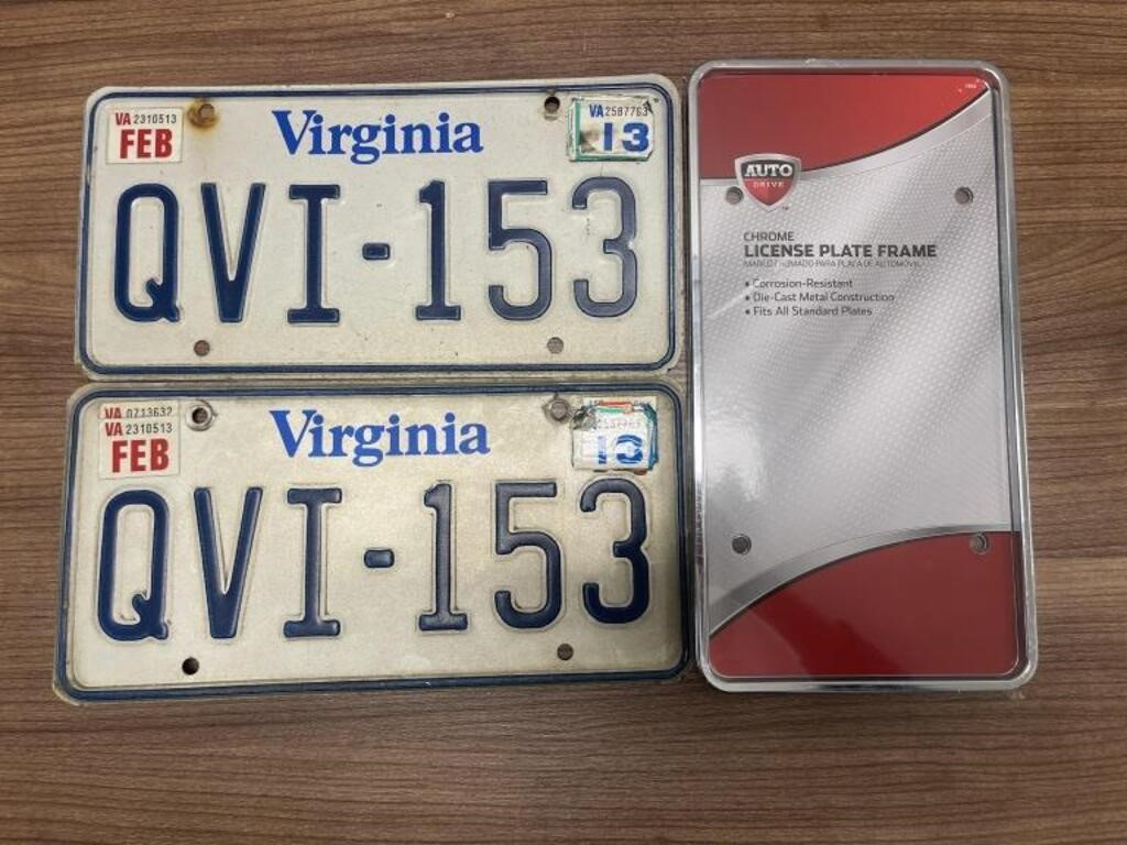 (2) Virginia License Plates