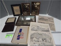 Framed photos and advertisements from Lanesboro an