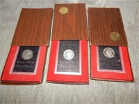 3 PROOF Silver Eisenhower Dollars 1971 & 72