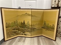 Asian Divided 4-Panel Folding Screen