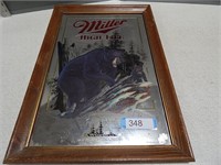 Miller High Life framed mirrored sign; Black Bear