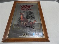 Miller High Life framed mirrored sign; White Taile