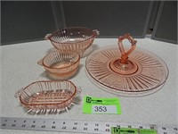 Pink Depression glass items