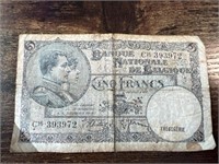 Banque Nationale De Belgique 04/20/38 5 Francs