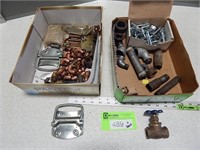 Copper fittings, shelf brackets, concrete anchors,