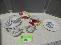 Cup and saucers, Lefton hand painted snack set and