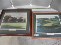2 Framed and matted golf prints "Hazeltine Nation