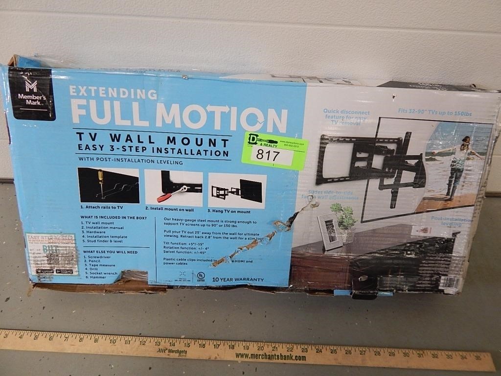 Extending full motion tv wall mount; appears NIB