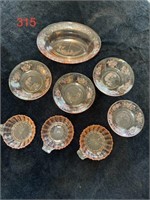 Depression Glass with Oval Dish