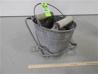 Galvanized mop bucket