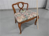 Small bench with padded seat