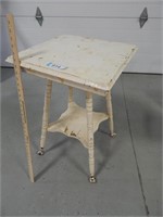 Antique painted parlor table with claw feet, paint