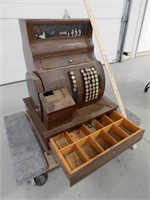 Antique "National" cash register, buttons and dr