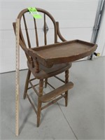 Antique wood high chair