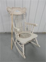 Rocking chair w/caned seat, the seat will need rep