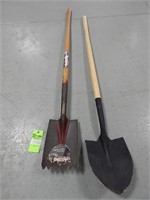 Shingle shovel and a spade
