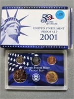 2001 Proof set; 5 coins; no state quarters. Buyer