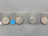 4 Kennedy half dollars; 1966, 1967, 1968d, 1969d.