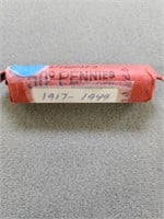 Lincoln Wheat Penny roll; 50 coins; 1917-1949. Buy