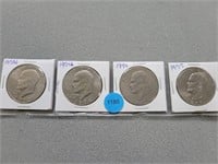 Ike $1.00 coins; 1972d, 1974d, 1976, 1977. Buyer m