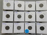 Steel cents; 6 -1943, 3- 1943d, 3- 1943s. Buyer mu