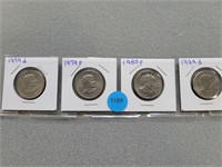 Susan B Anthony $1.00 coins; 1979d, 1979p, 1980p,