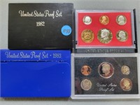 1982, 1983 US Proof sets.  Buyer must confirm all