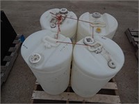 15 Gallon plastic drums; qty 4