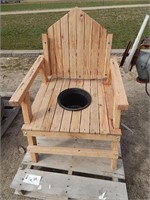 Lawn chair with flower pot