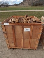 Pallet box of split firewood; cut last fall; box i