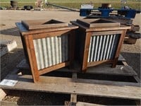2 Handcrafted planters; approx. 14"x14"