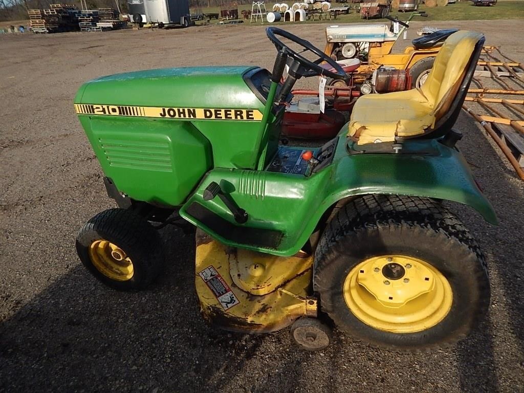 John Deere 210 riding lawn mower; per seller: 12 h