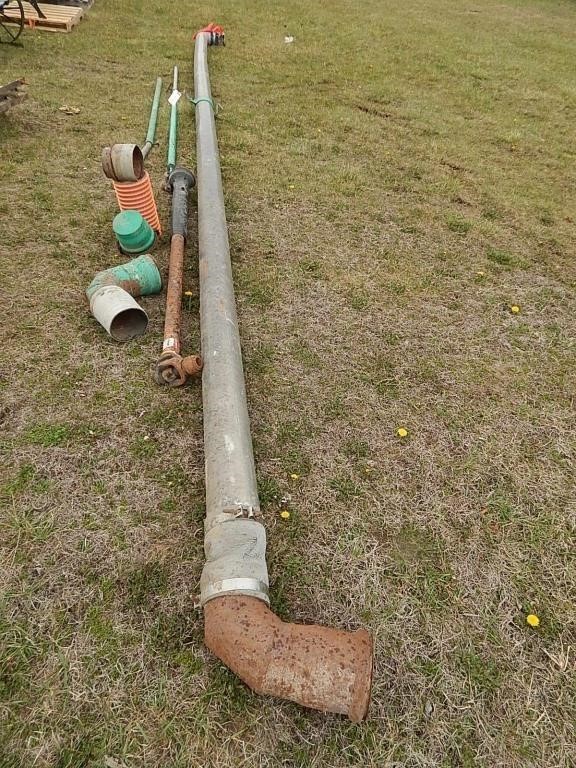 Manure pipe with stands; PTO for the manure pump (