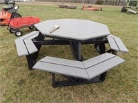 Octagon picnic table made of poly material, all st