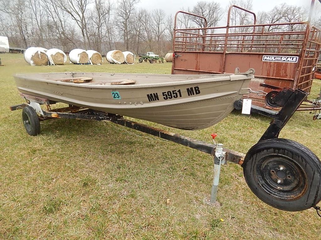 1971 Sea King boat; 13'6" and a boat trailer; NO