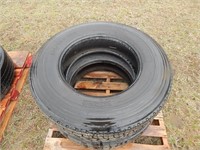 1 Michelin and 1 Good-Year semi truck tires; size: