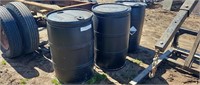 3 plastic barrels