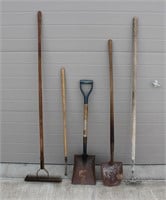 Square Shovel, Spade & Assorted Garden Tools