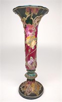 Nippon Moriage Floral Rose Decorated Bolted Vase