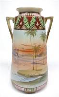 Nippon Desert Scene Egyptian Pattern Vase