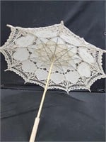 Ivory Lace Parasol Umbrella Vintage Wedding
