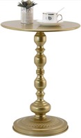 Metal End Table, Gold Round Side Table Nightstand