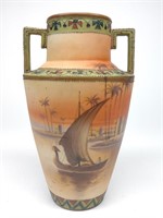 Nippon Cleopatra's Barge Painted Vase